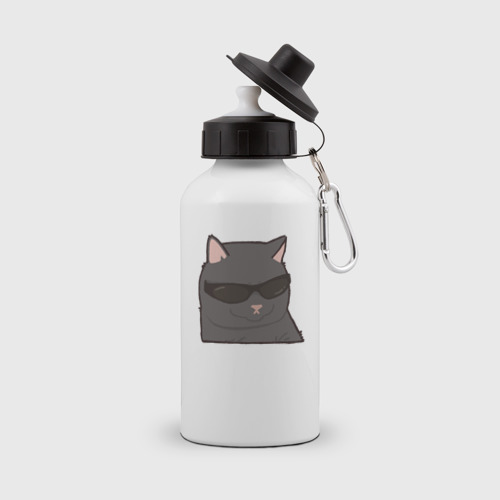 Бутылка спортивная Серый котик в очках