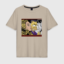 Гомер Симпсон везёт pop art девушку – Мужская футболка хлопок Oversize с принтом купить со скидкой в -16%