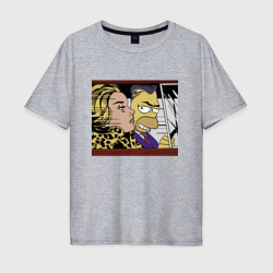 Гомер Симпсон везёт pop art девушку – Мужская футболка хлопок Oversize с принтом купить со скидкой в -16%