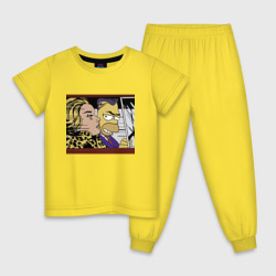Гомер Симпсон везёт pop art девушку – Детская пижама хлопок с принтом купить со скидкой в -9%