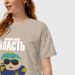 Женская футболка хлопок Oversize Cartman Authority - фото 2