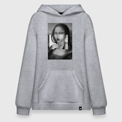 Худи SuperOversize хлопок Джоконда с чупа чупсом - чёрно белая