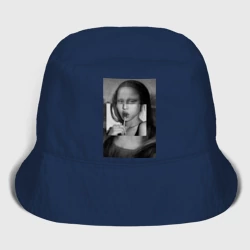 Женская панама хлопок Джоконда с чупа чупсом - чёрно белая