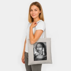 Шоппер BioNature Джоконда с чупа чупсом - чёрно белая - фото 2