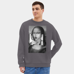 Мужской свитшот oversize без начеса хлопок Джоконда с чупа чупсом - чёрно белая - фото 2