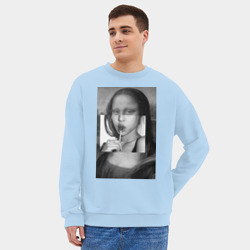 Мужской свитшот oversize без начеса хлопок Джоконда с чупа чупсом - чёрно белая - фото 2