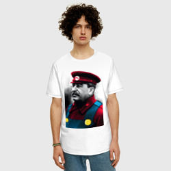 Мужская футболка хлопок Oversize Иосиф Виссарионович Марио - Сталин meme - фото 2