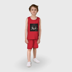 Детская пижама с шортами хлопок Черный Мейн-Кун - фото 2