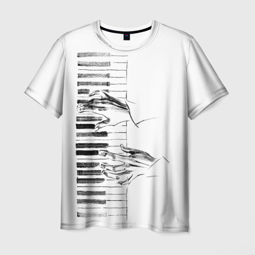 Мужская футболка 3D Фортепианный концерт, цвет 3D печать