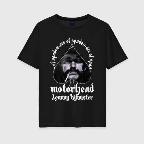 Женская футболка хлопок Oversize Lemmy Motorhead, цвет черный