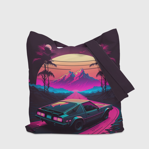 Шоппер 3D Synthwave car and mountains - фото 5