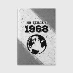 Обложка для паспорта матовая кожа На Земле с 1968: краска на светлом