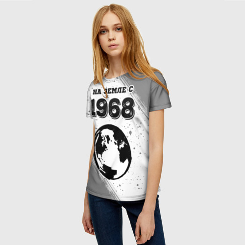 Женская футболка 3D На Земле с 1968: краска на светлом, цвет 3D печать - фото 3