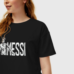 Женская футболка хлопок Oversize Football Messi - фото 2
