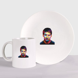 Набор: тарелка + кружка Face Messi