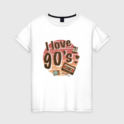 Женская футболка хлопок I love 90-s