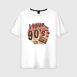 Женская футболка хлопок Oversize I love 90-s