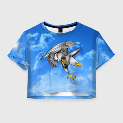 Орел в облаках разглядел добычу – Женская футболка Crop-top 3D с принтом купить