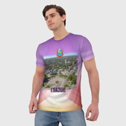 Мужская футболка 3D Глазов - Площадь Свободы и вокзал - фото 2
