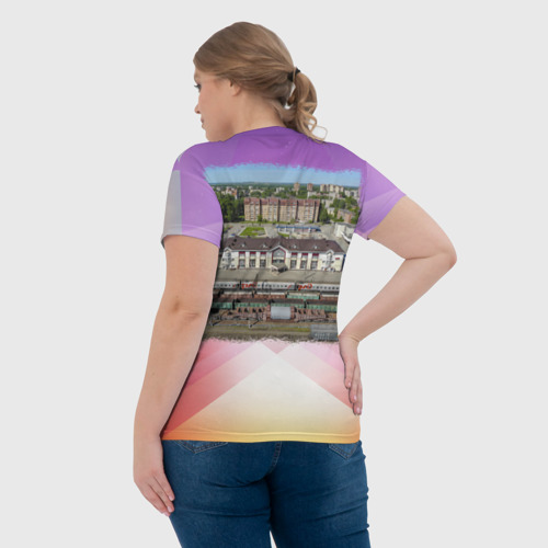 Женская футболка 3D Глазов - Площадь Свободы и вокзал, цвет 3D печать - фото 7