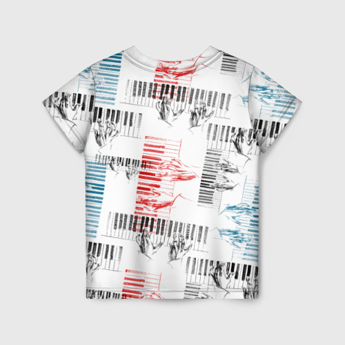 Детская футболка 3D с принтом Играем джаз, вид сзади #1