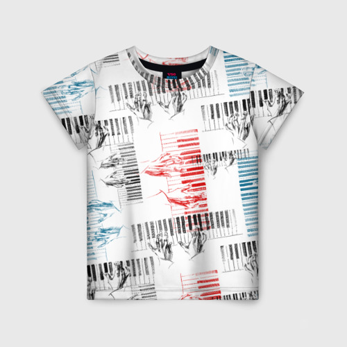 Детская футболка 3D с принтом Играем джаз, вид спереди #2