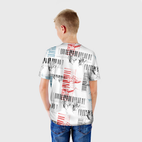 Детская футболка 3D с принтом Играем джаз, вид сзади #2