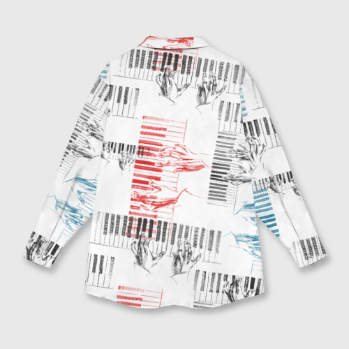 Мужская рубашка oversize 3D с принтом Играем джаз, вид сзади #1