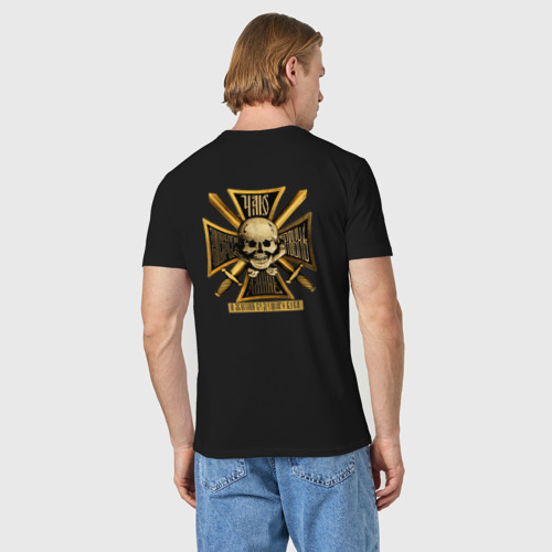 Мужская футболка хлопок Крест генерала Бакланова Чаю, цвет черный - фото 4