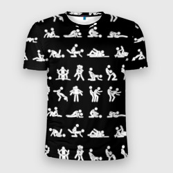 Мужская футболка 3D Slim Камасутра - позы любви