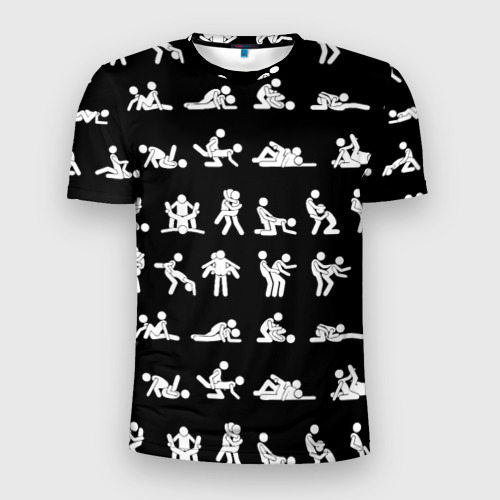 Мужская футболка 3D Slim Камасутра - позы любви, цвет 3D печать