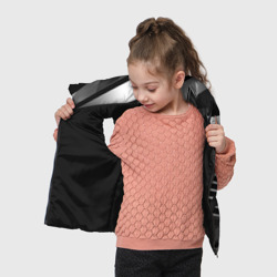 Жилет с принтом Жёсткий абстрактный серый и тёмно-серый металл для ребенка, вид на модели спереди №3. Цвет основы: черный