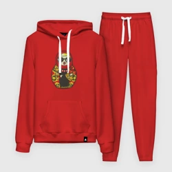 Женский костюм с толстовкой хлопок Современная матрешка с собачкой