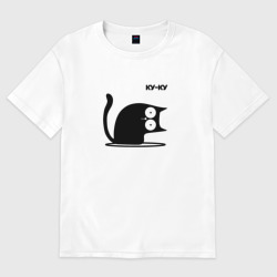 Женская футболка хлопок Oversize Куку Cat