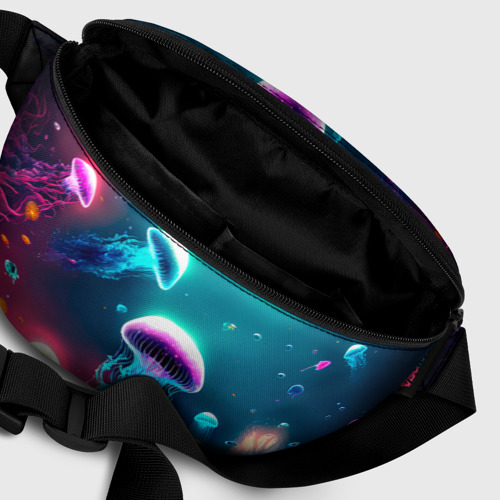 Поясная сумка 3D с принтом Светящиеся медузы, фото #6