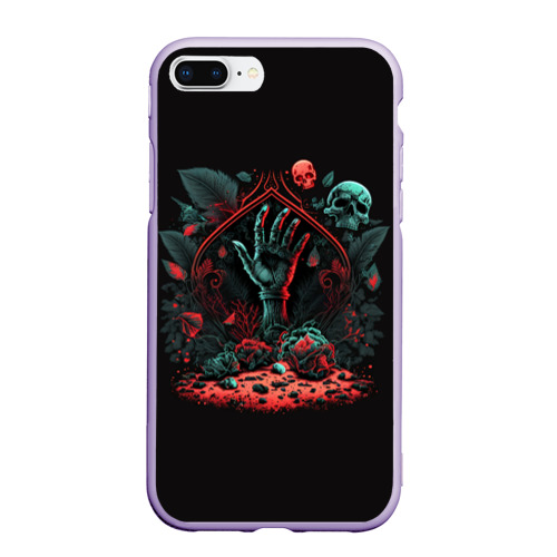 Чехол для iPhone 7Plus/8 Plus матовый с принтом Рука зомби из могилы, вид спереди #2