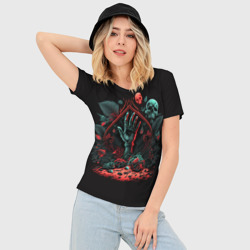 Женская футболка 3D Slim Рука зомби из могилы - фото 2