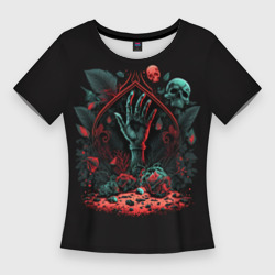 Женская футболка 3D Slim Рука зомби из могилы