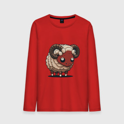 Мужской лонгслив хлопок Сюрреалистичный, кудрявый баран