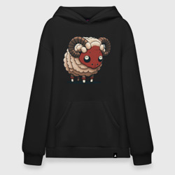 Худи SuperOversize хлопок Сюрреалистичный, кудрявый баран