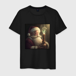 Мужская футболка хлопок Сказочный кальян у Деда Мороза