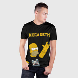 Мужская футболка 3D Slim Megadeth Гомер Симпсон рокер - фото 2