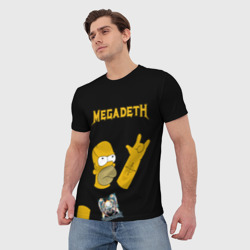 Мужская футболка 3D Megadeth Гомер Симпсон рокер - фото 2