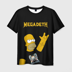 Мужская футболка 3D Megadeth Гомер Симпсон рокер