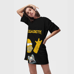 Платье-футболка 3D Megadeth Гомер Симпсон рокер - фото 2