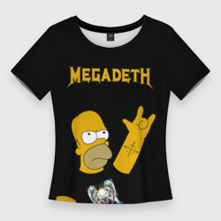 Женская футболка 3D Slim Megadeth Гомер Симпсон рокер