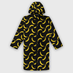 Бананы паттерн на чёрном фоне  – Дождевик унисекс 3D с принтом купить