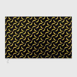 Флаг 3D Бананы паттерн на чёрном фоне