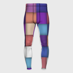 Геометрическое множество разноцветных квадратов – Мужские тайтсы 3D с принтом купить