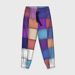 Геометрическое множество разноцветных квадратов – Детские брюки 3D с принтом купить